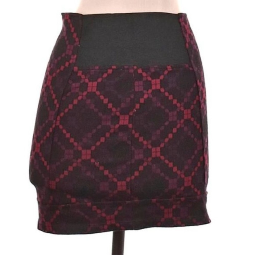 FREE PEOPLE Preloved Stretch Plaid Mini Skirt